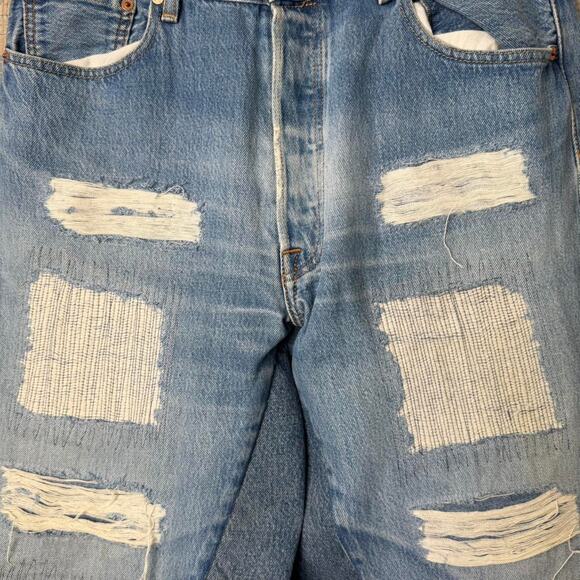 Custom wide leg baggy flared jeans size 36 x 34 - Picture 3 of 5